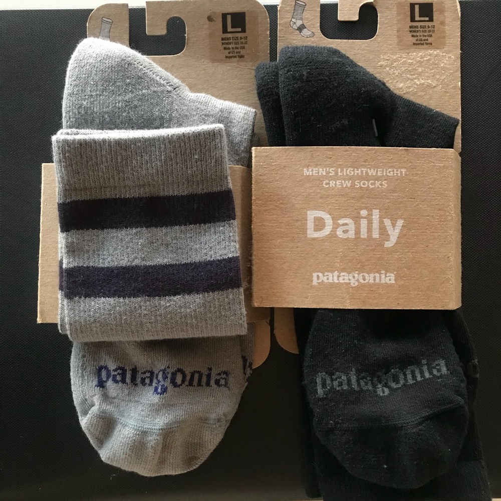 🌲SOLD🎁 Patagonia crew socks 2 pair Men’s size L